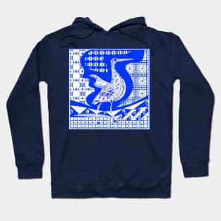 heron bird in talavera marble ecopop art Hoodie